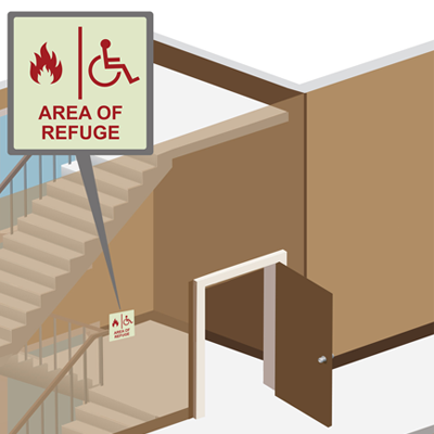 Product: Area of Refuge Photoluminescent Sign (7041)