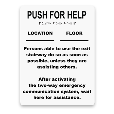Product: Directions for Call Box Sign - Small (7049)